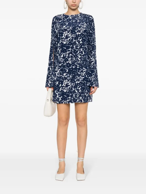 Michael Kors Collection floral applique Silk Dress Blue FARFETCH CA
