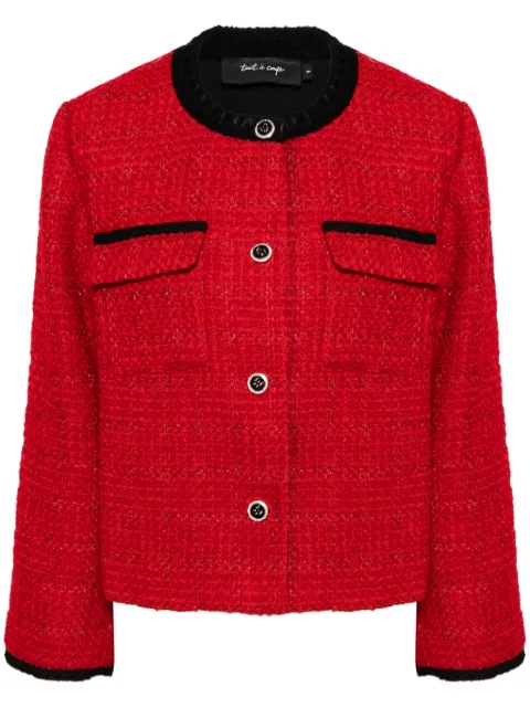 tout a coup contrast-trim tweed jacket