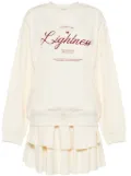 tout a coup slogan-embroidered crew-neck sweatshirt - Neutrals
