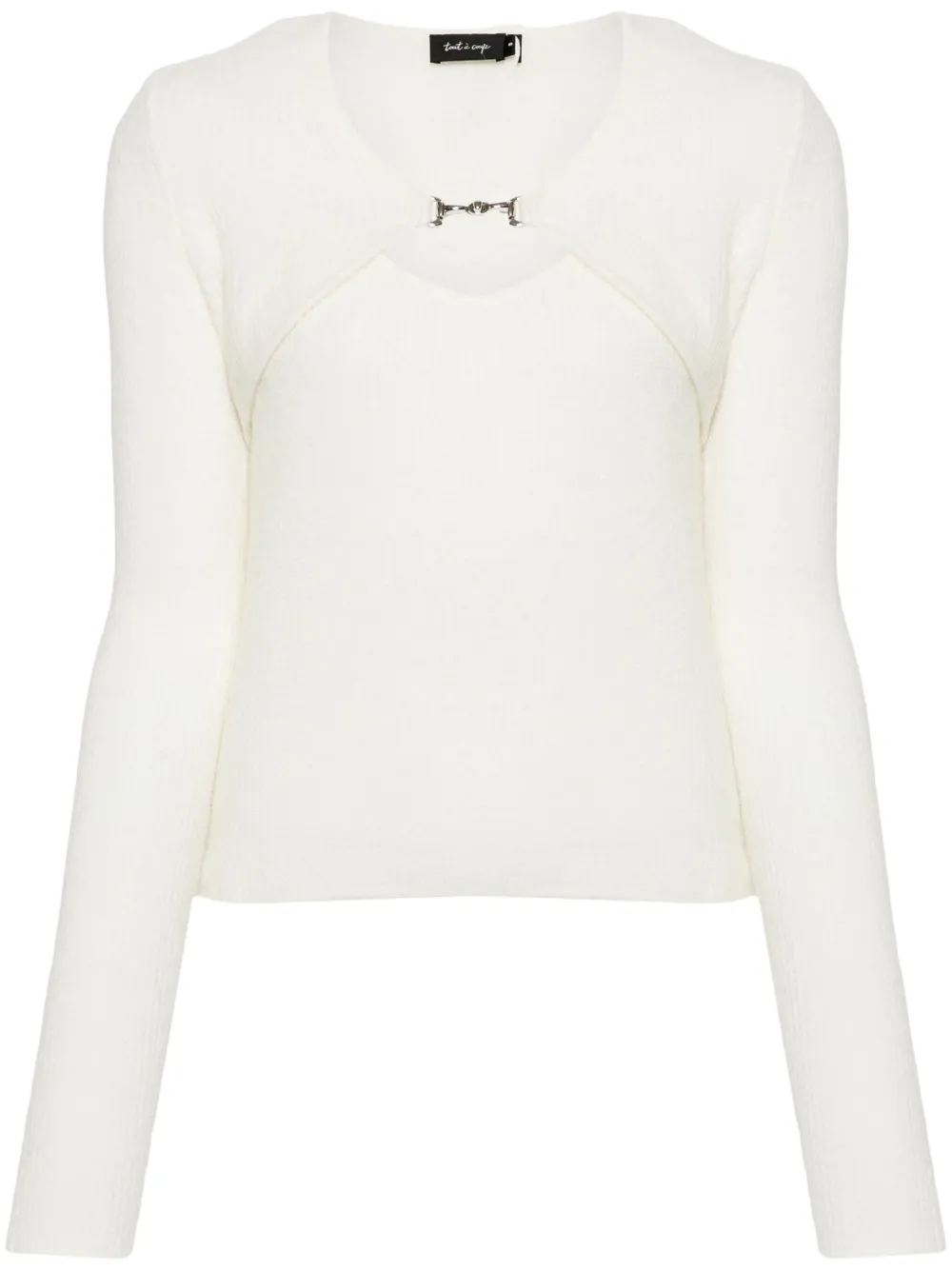 Image 1 of tout a coup layered buckle-detail jumper