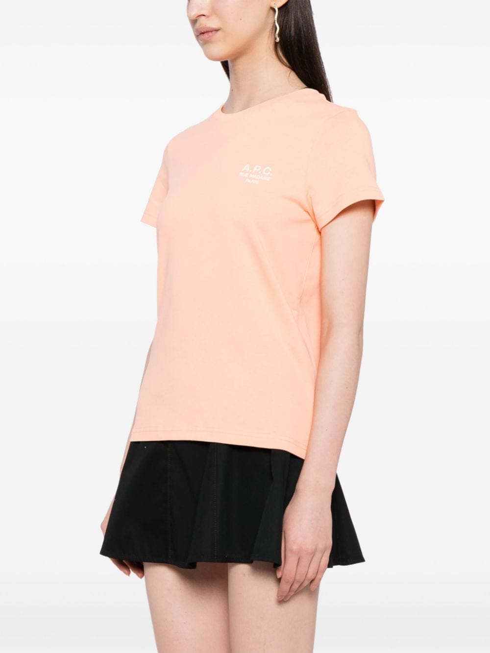 Shop Apc Raymond Logo-embroidered Cotton T-shirt In Orange