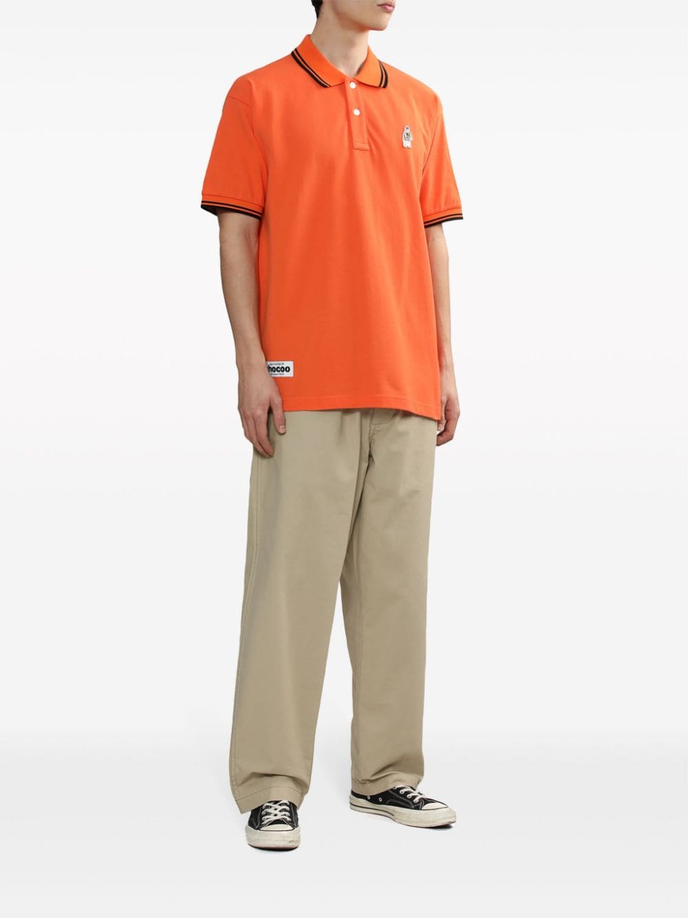 Shop Chocoolate Logo-appliqué Cotton Polo Shirt In Orange