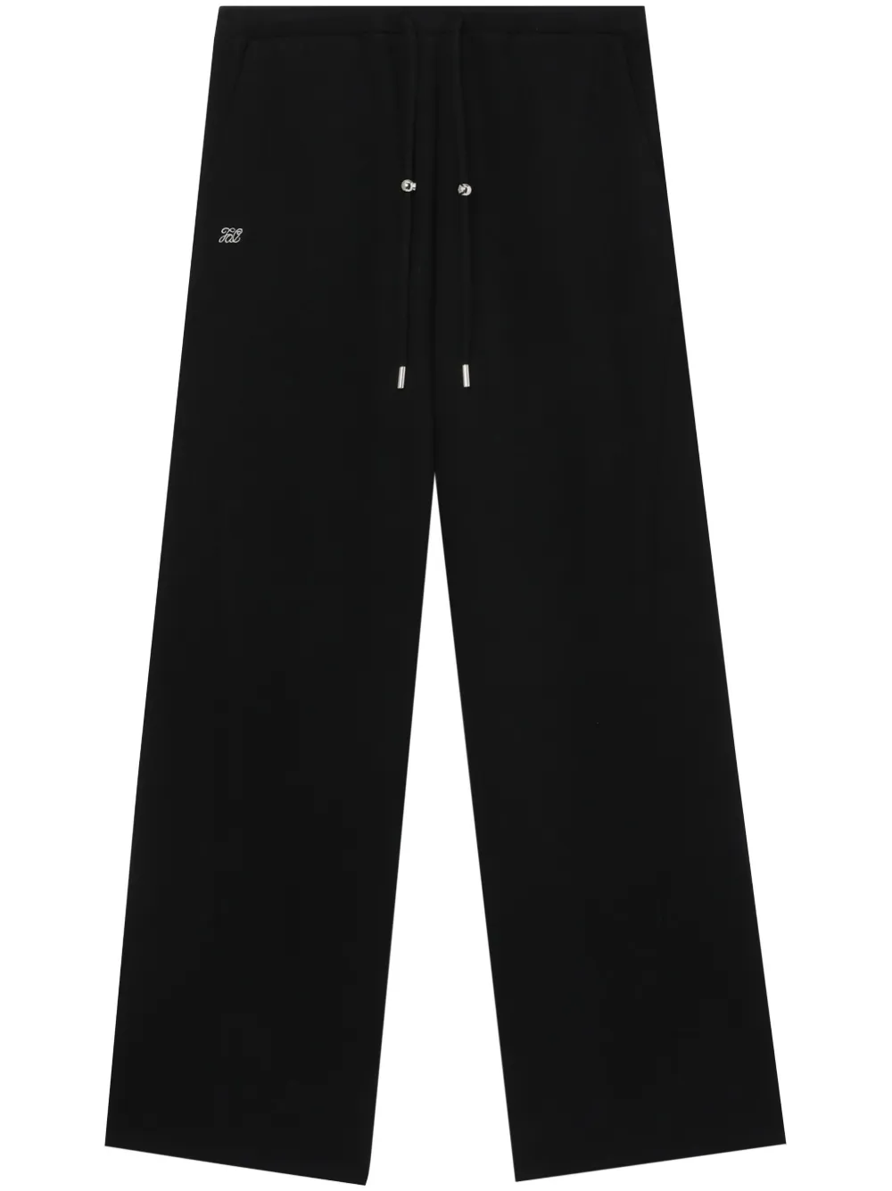 tout a coup pantalon de jogging en coton mélangé à logo brodé - noir