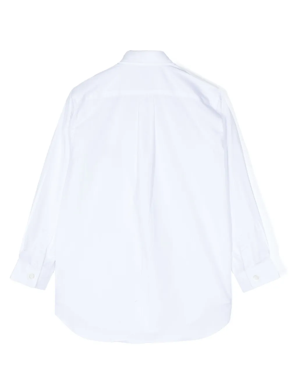 Comme Des Garçons Play Heart-embroidered Cotton Shirt In White