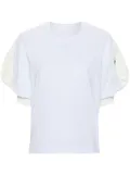 sacai puff-sleeves cotton T-shirt - White