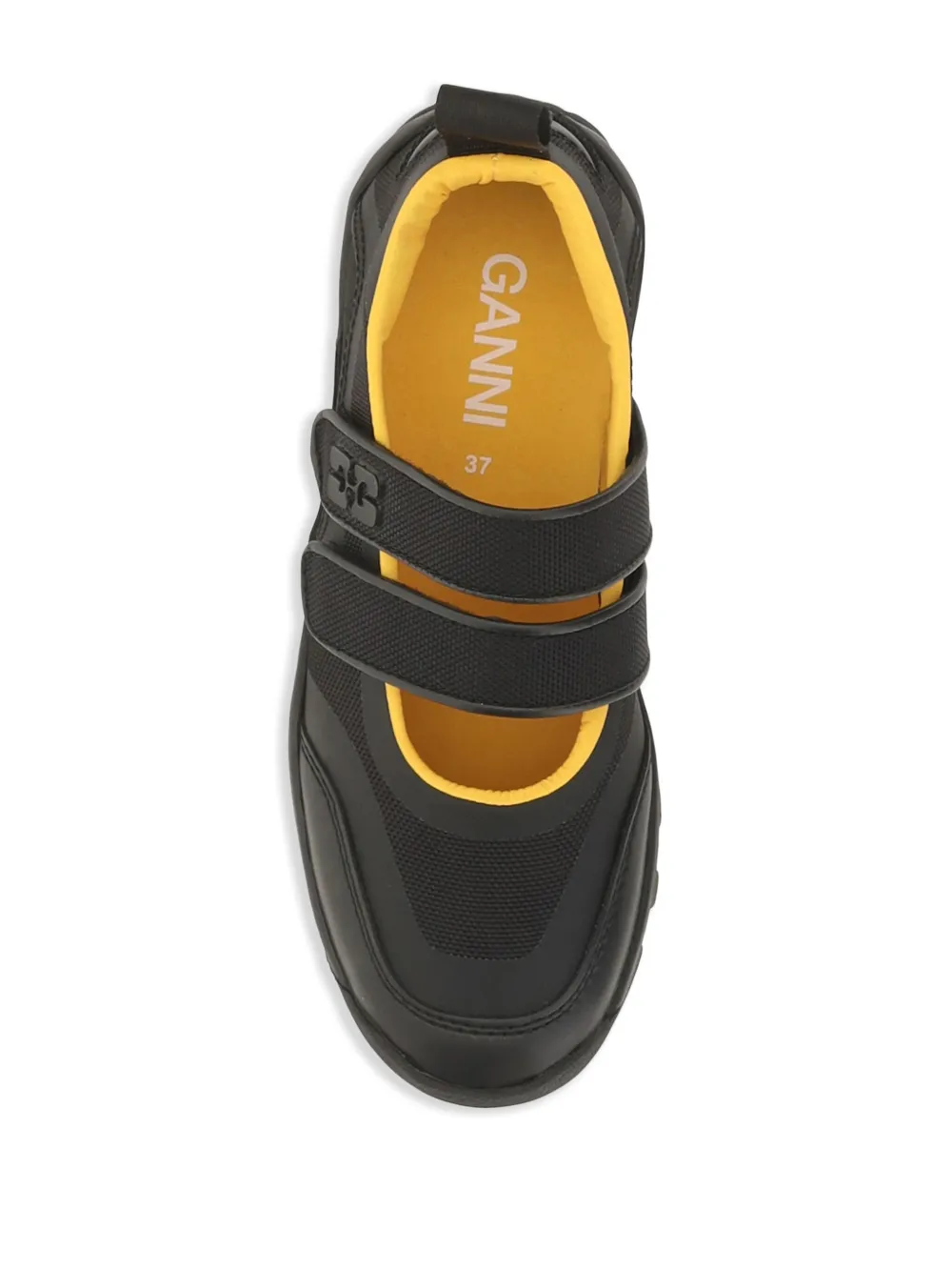 Ganni Performance Touch-strap Trainers In Black