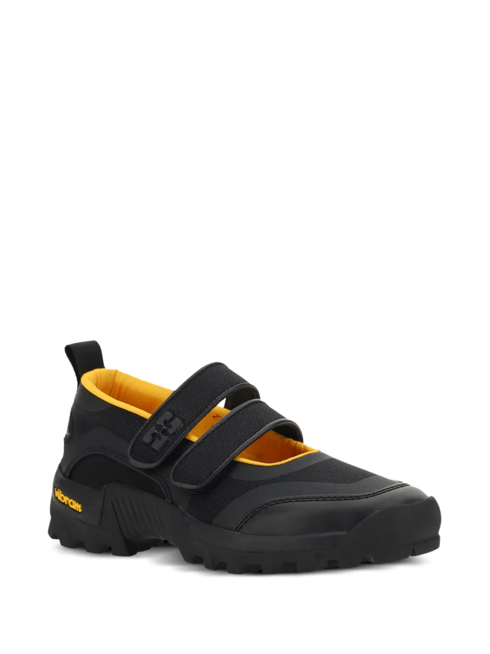 Ganni Performance Touch-strap Trainers In Black