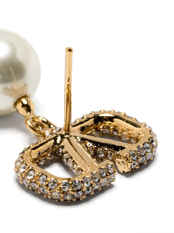 イヤリング VALENTINO Gold V Logo Signature Drop Earrings J0D05 MET CS4 Vlogo Signature Earrings for Woman in Gold | Valentino US