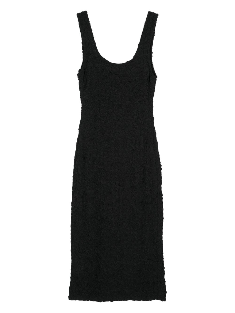 Shop Mara Hoffman Sloan Ruched Midi Dress In Black