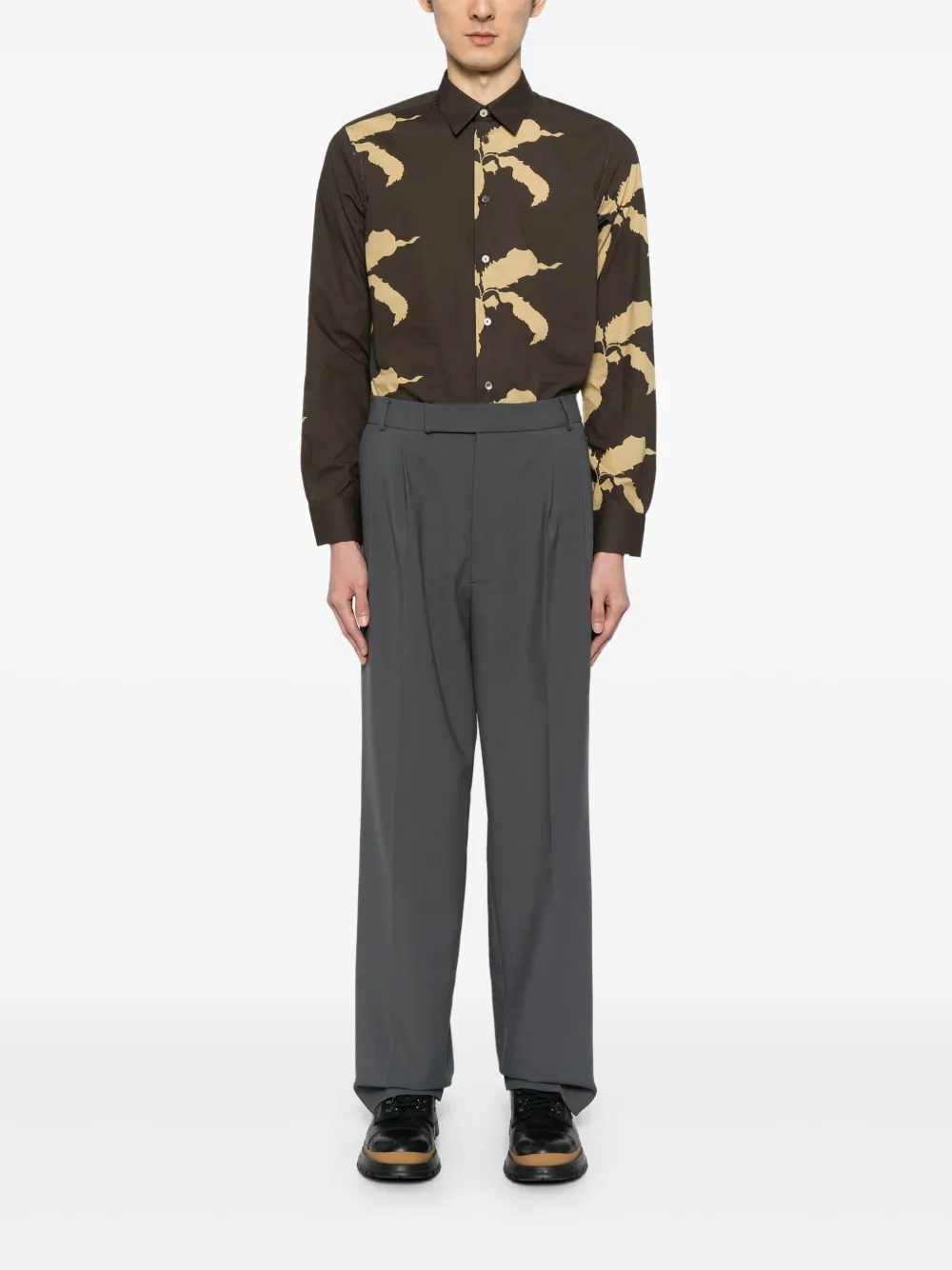 Paul Smith Overhemd met abstracte print - Bruin