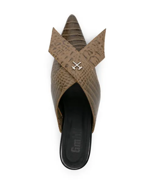 GmbH Zina 60mm croc-embossed mules FGBHWZIBM06YT2 - 3