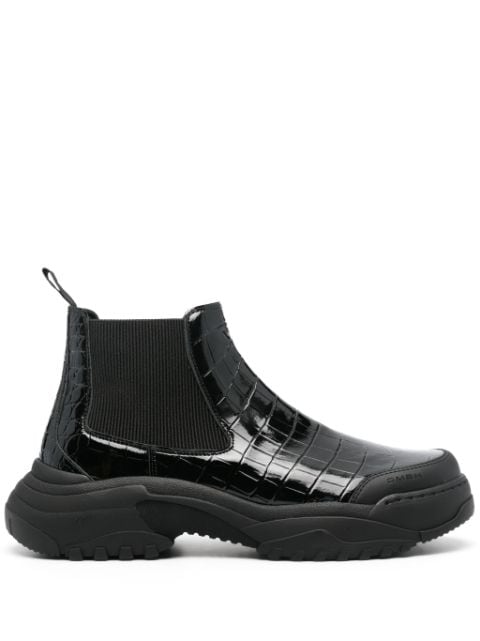 GmbH crocodile-effect chelsea boots