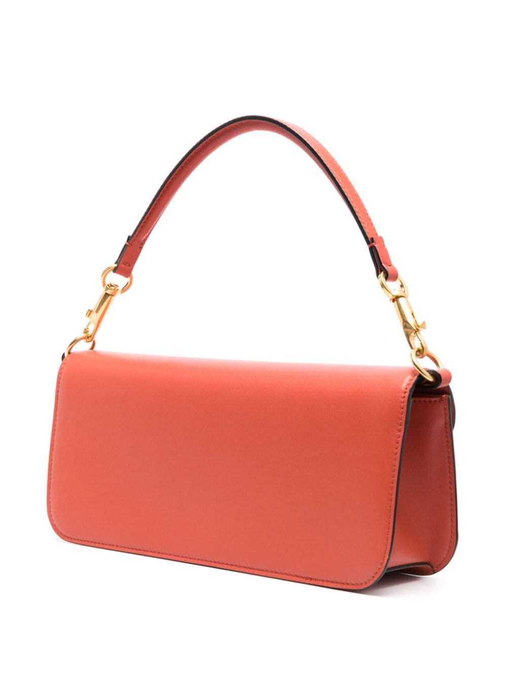 Shop Valentino Locò Leather Shoulder Bag In Orange