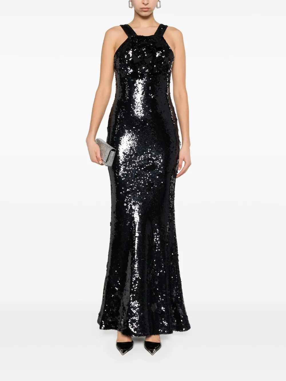 Roland Mouret Midi-jurk met pailletten - Zwart