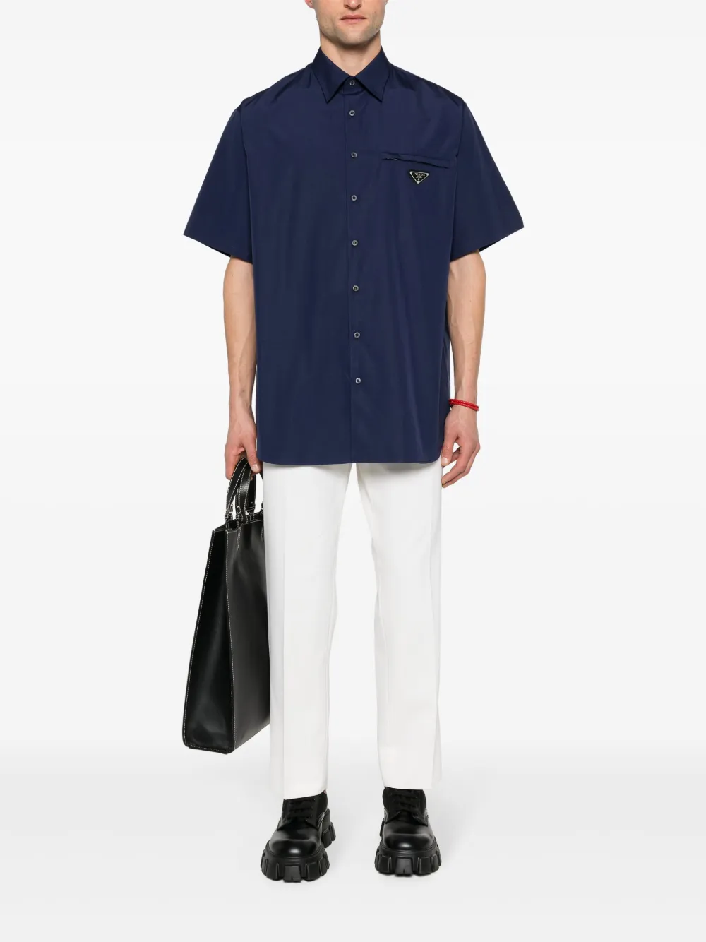 Prada Overhemd met email logo - Blauw