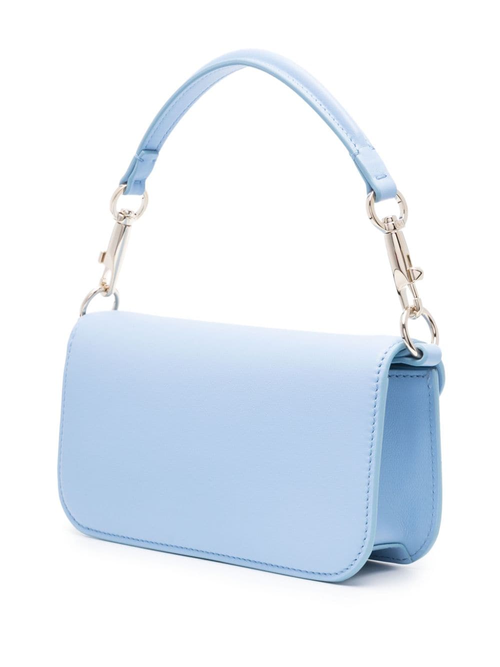 Shop Valentino Locò Leather Shoulder Bag In Blue