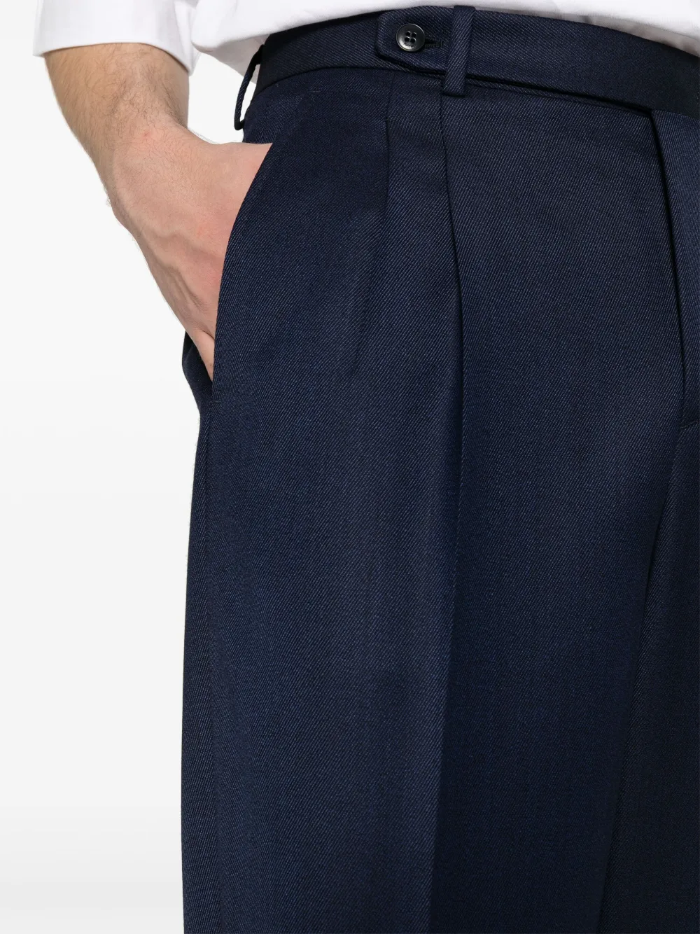 Shop Brioni Capri Loose-fit Trousers In Blue