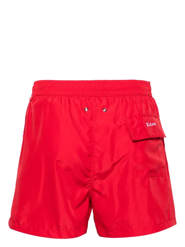 Kiton drawstring waist Swim Shorts Red FARFETCH