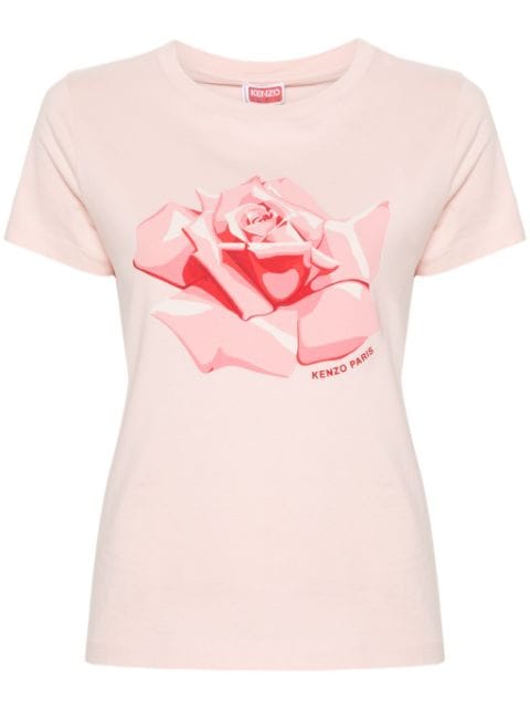 Kenzo rose-print cotton T-shirt