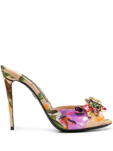 Dolce & Gabbana 105mm Bloom-print mules