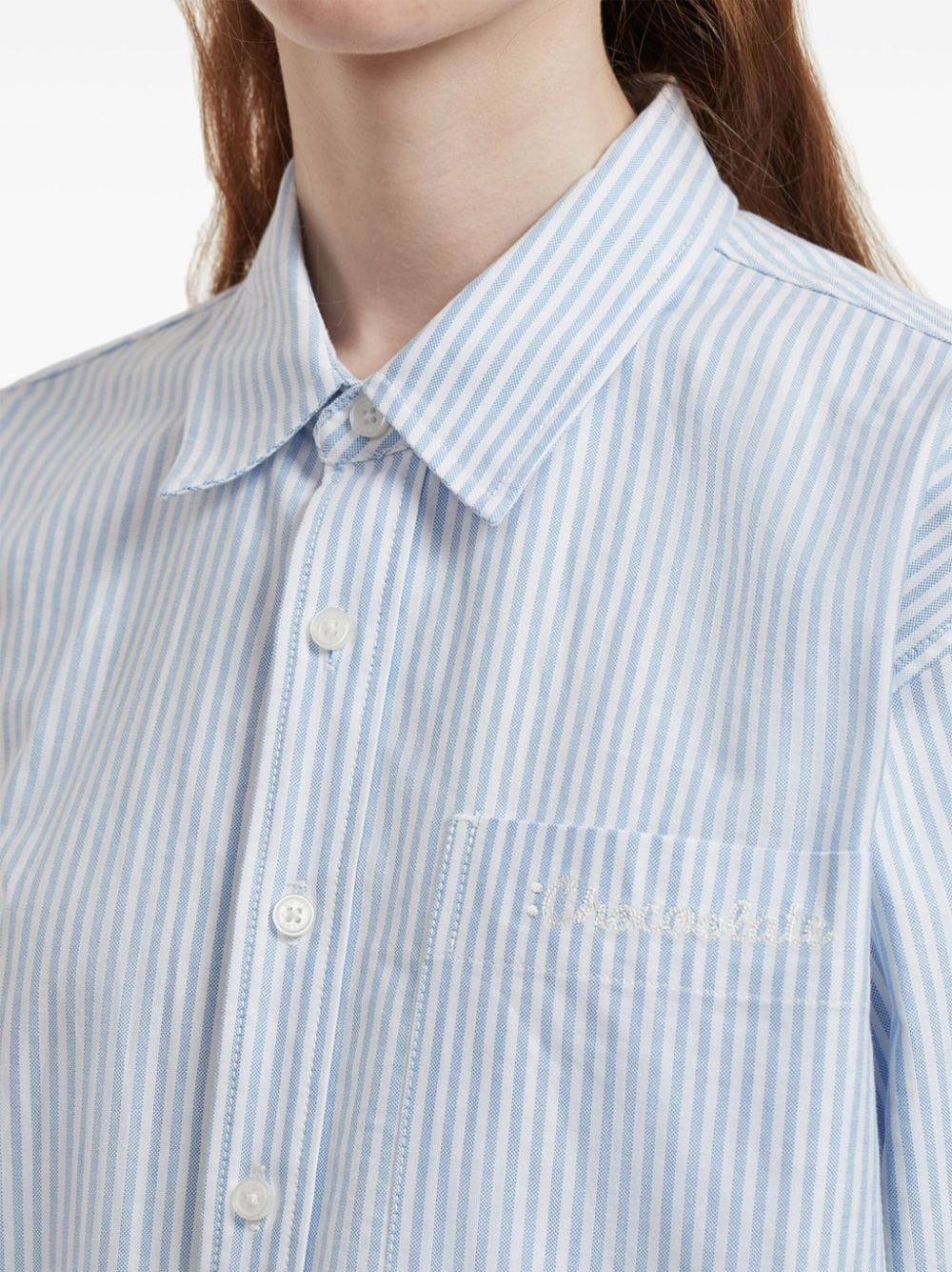 Shop Chocoolate Candy-stripe Cotton Shirt In Blue