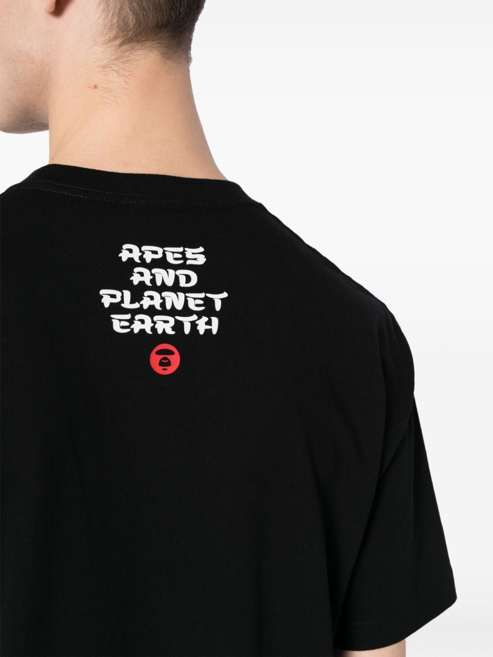 Shop Aape By A Bathing Ape Graphic-print Cotton T-shirt In Black