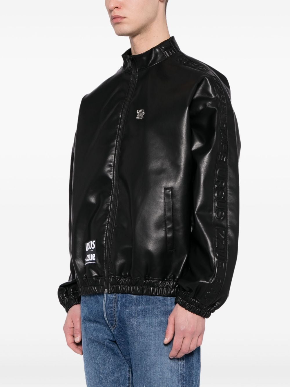 Shop Izzue Zip-up Faux-leather Jacket In Black