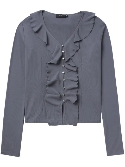 tout a coup ruffled ribbed cardigan