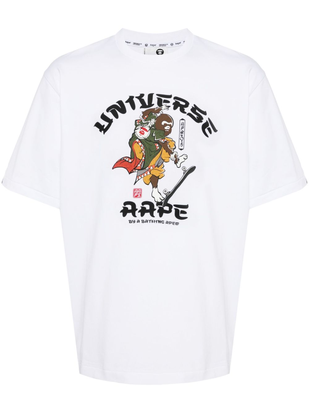 AAPE BY *A BATHING APE Katoenen T-shirt met grafische print Wit
