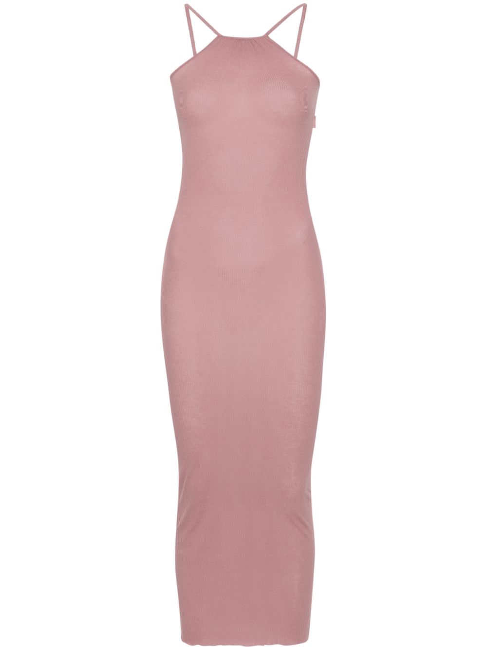 Shop Rick Owens Skorpio Ribbed Maxi Dress In Pink