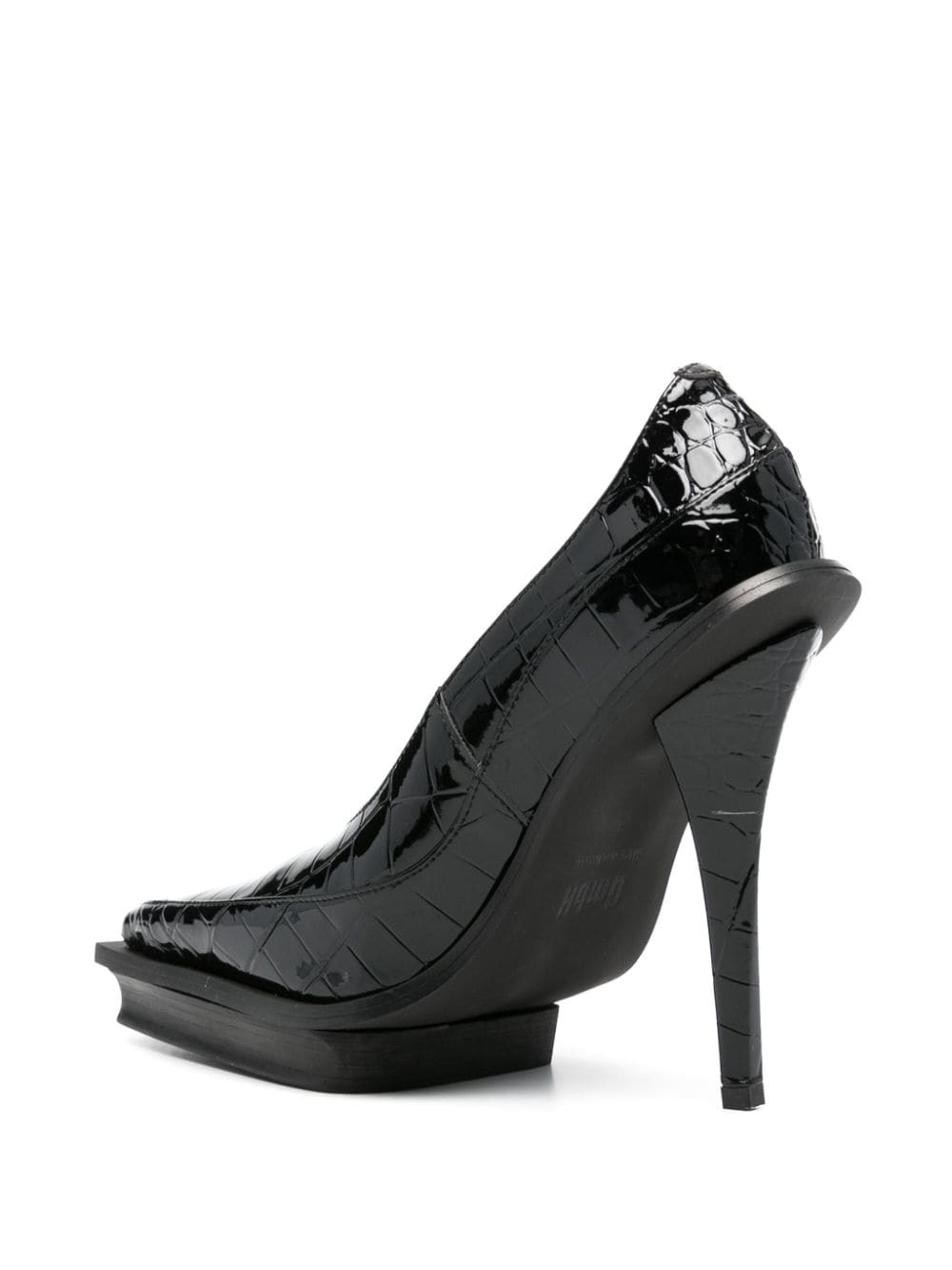 Shop Gmbh Asena 140mm Croc-embossed Pumps In Black