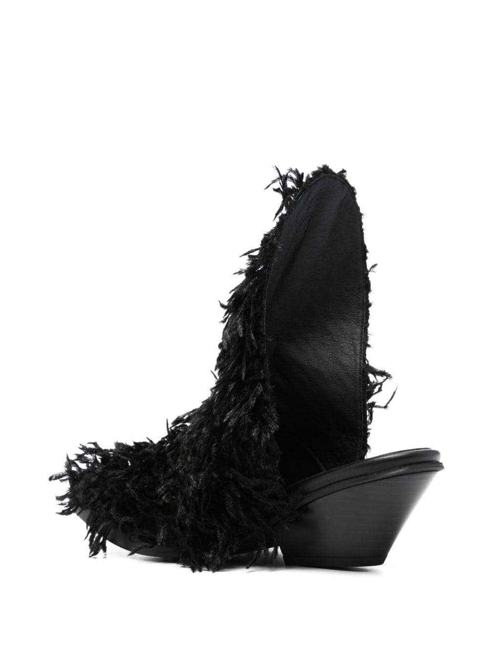 Shop Gmbh Naima 55mm Feather Mules In Black