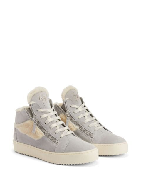 Kriss shearling-trim high-top sneakers