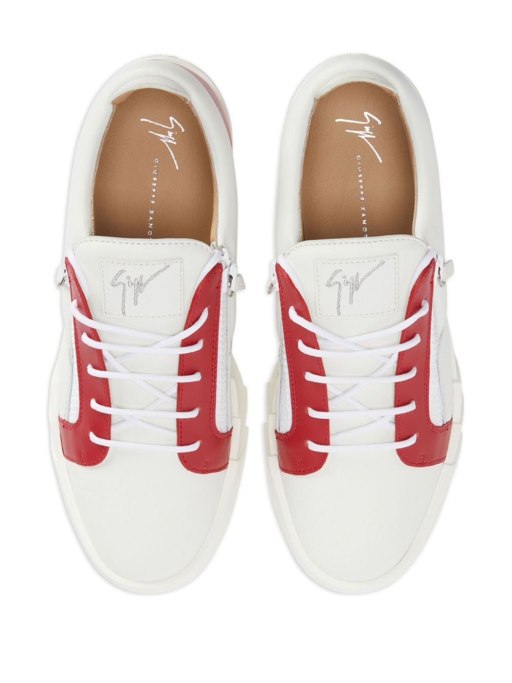 Shop Giuseppe Zanotti The Shark 5.0 Panelled Leather Sneakers In Weiss