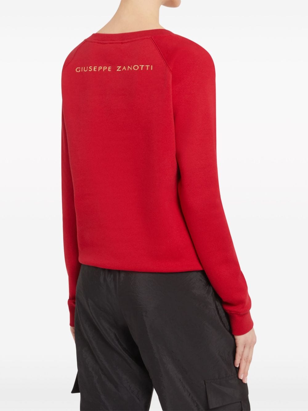 Shop Giuseppe Zanotti Hanane Lightning Bolt-embroidered Sweatshirt In Red
