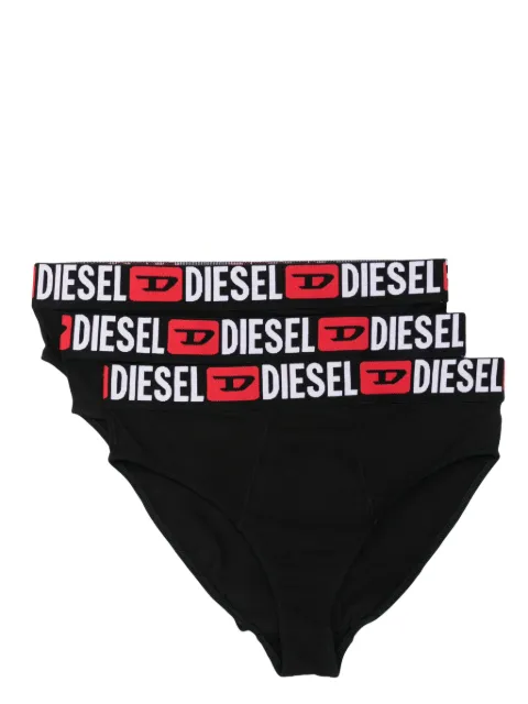 Diesel logo-waistband briefs (pack of three)