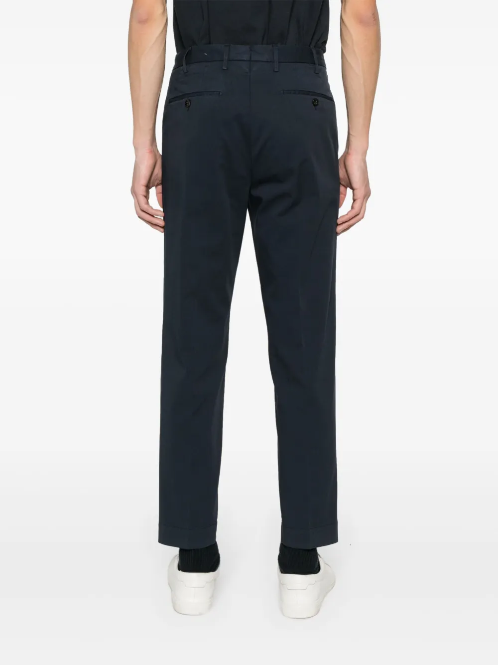 Shop Incotex Stretch-cotton Tapered Trousers In Blue