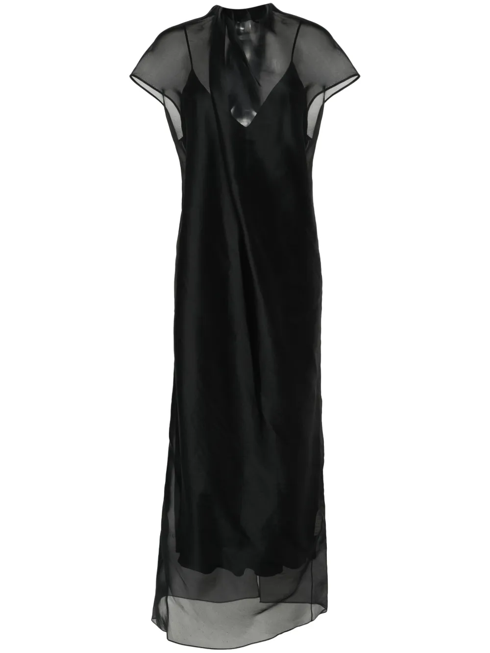 khaite wes seamed silk organza dress KHAITE Wes pintucked silk-organza maxi dress
