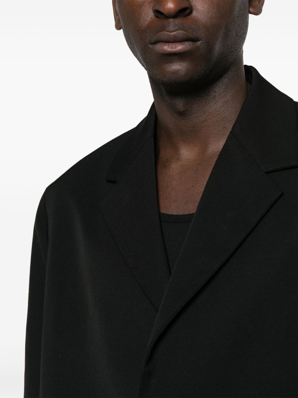 Jil Sander Wollen blazer met enkele rij knopen Zwart