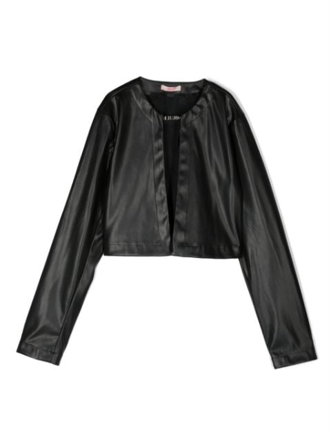 Liu Jo Kids cropped faux-leather jacket