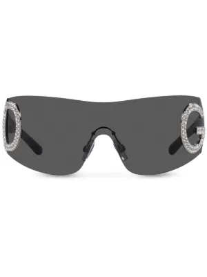 Dolce & Gabbana Eyewear Re-Edition shield-frame Sunglasses | Black