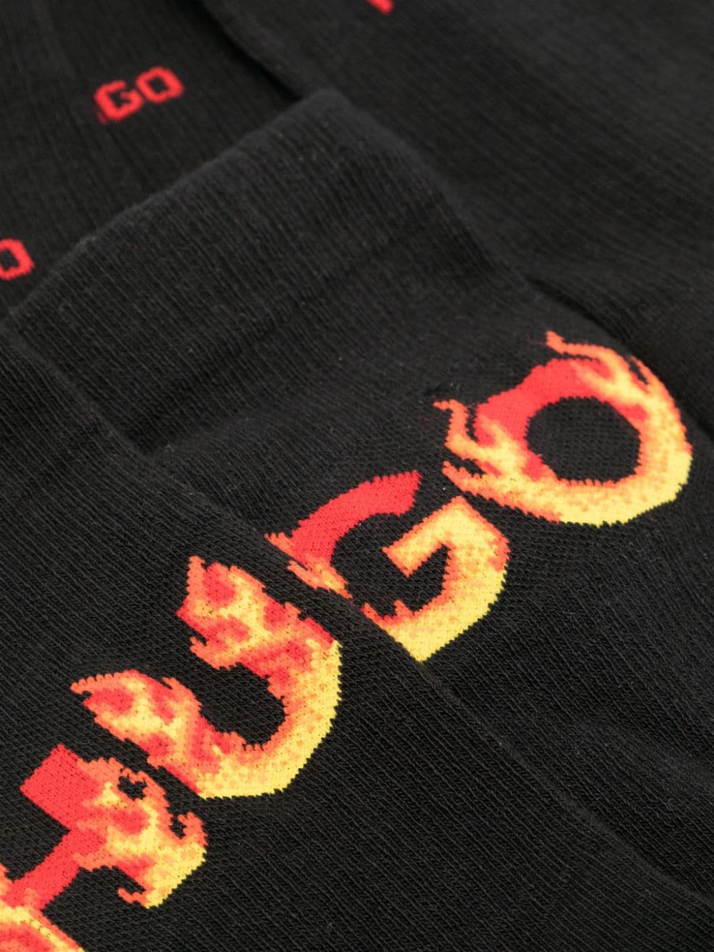 HUGO Drie paar sokken met logo-intarsia - Zwart