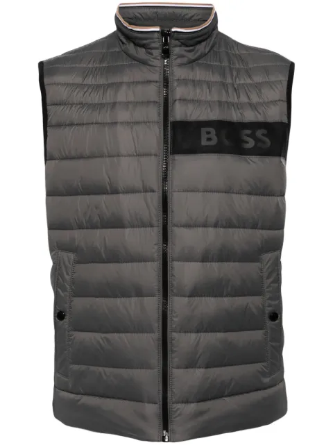 BOSS logo-tape quilted vest