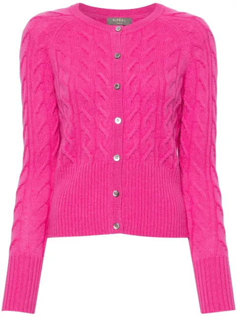 N.Peal Myla cable-knit cashmere cardigan