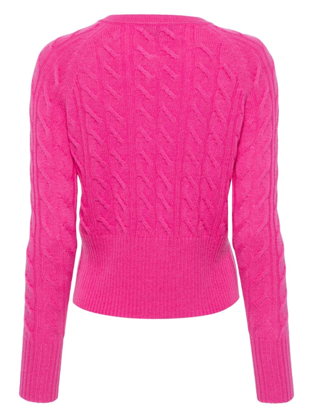 N.Peal Myla cable-knit cashmere cardigan - Roze