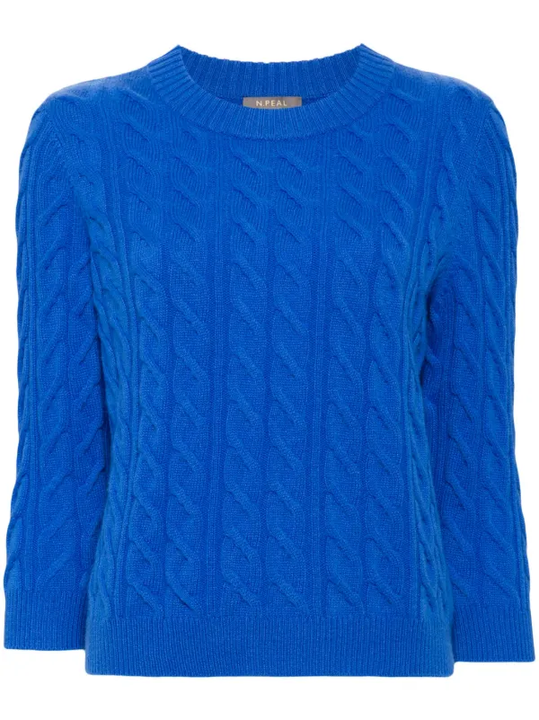 cable-knit Cashmere Jumper Blue FARFETCH SA