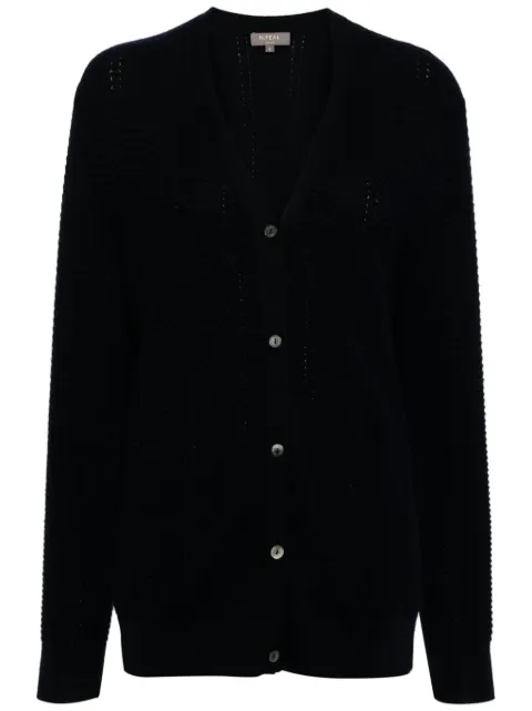 N.Peal V-neck open-knit cardigan