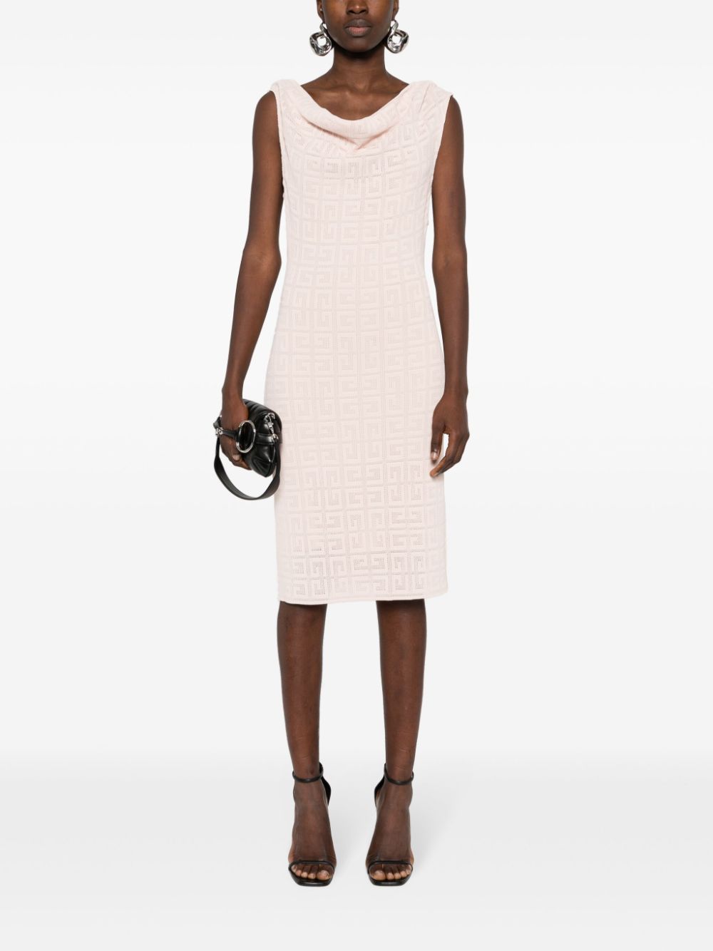 Shop Givenchy 4g-patterned Midi Dress In Pink
