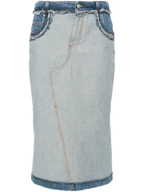 Marni inside-out denim midi skirt