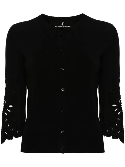 Ermanno Scervino broderie-anglaise ribbed-knit cardigan
